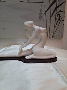 Ceramic Sculpture - White Yoga Figurine