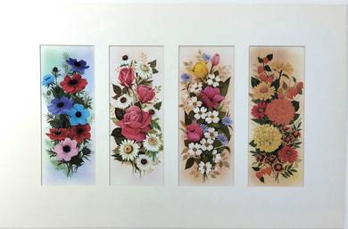 Botanical Embossed Floral Panel Set (4 Panels)