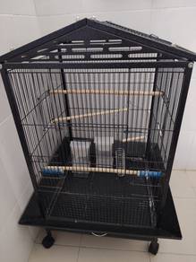 Used bird cage/sangkar burung with food feeders