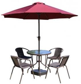 Outdoor umbrella table garden furniture bench 1