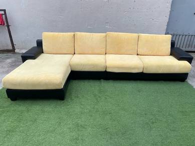 YE60D Kerusi 11.5Ft 4Seater L Shape Sofa Fabric PU