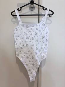 H&M floral corset bodysuit