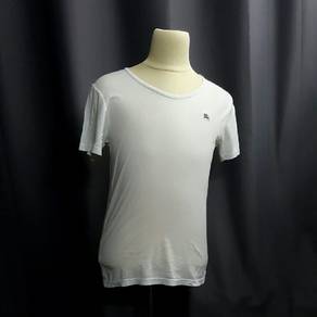 Burberry Wide Collar White Tee