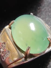 Giok Jadeite Jed Burma Hijau Zaitun Ais Gred A