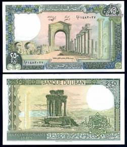 Lebanon 250 livres 1988 p 67 unc