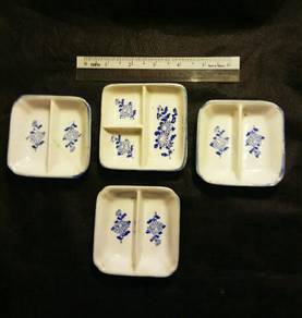 Vintage, OLD, RARE 2/3 compartments sauce plates