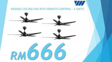 Deka Ceiling Fan with Remote Control x 4 Units