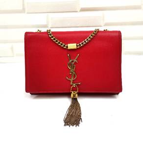 Saint Laurent Red Leather Medium Kate Tassel Bag