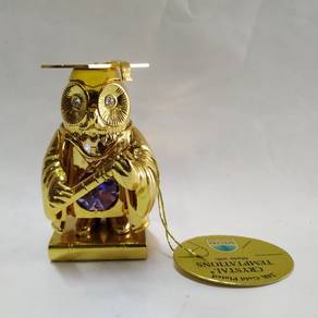 Graduation Owl 24k Gold Plated Swarovski Crystal