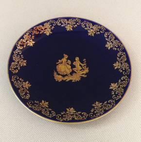 Limoges France cobalt blue gold decor plate