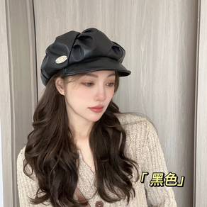 women leather hat- big head waist