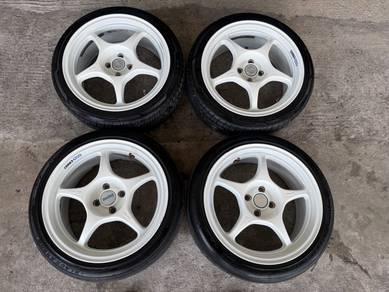 Rim enkei rpo1 17 inch tayar 95% wira vios city ek