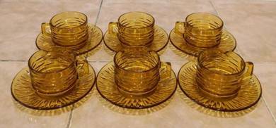 Cawan piring antique retro vereco tea set 6