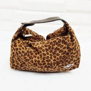Authentic Bottega Veneta Leopard Brown Taffeta Bag