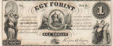 Hungary 1 Egy Forint 1852  #S141 KOSSUTH