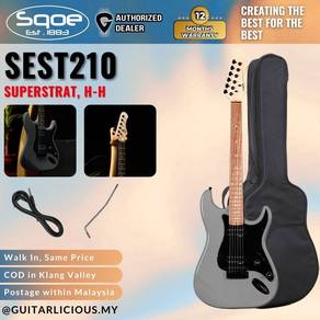 SQOE SEST210 Stratocaster Electric Guitar - Silver