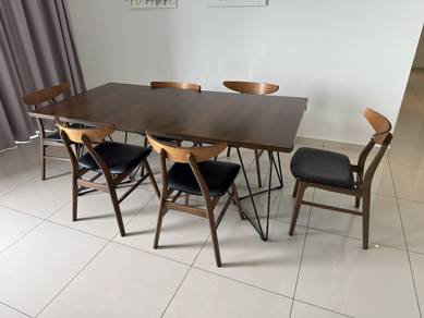 Murah Dining table with 6 chairs Bayan Baru Lepa