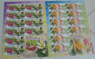 Mint Stamp Sheet Unique Flowers Malaysia 2008