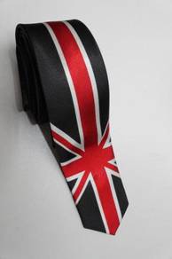 SLIM Patriotic UK United Kingdom Flag #B Neck Tie