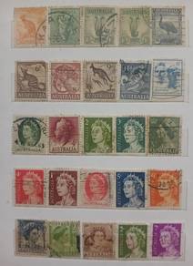 96 keping setem lama negara Australia 1920-1980