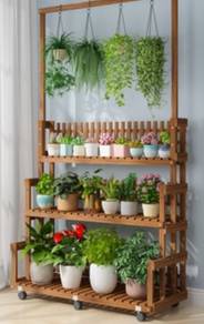 Wood Flower plant rack display Pot Rack Holder