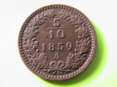 Austria 5/10 (half) Kruezer 1859 [Kod : A1309]