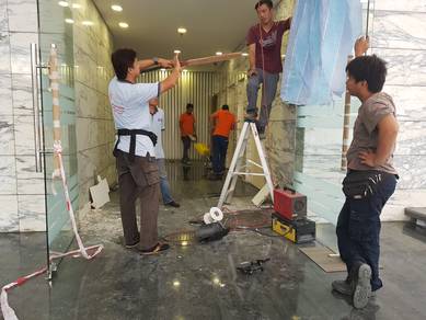 GLASS WALL & MAINTENANCE l pasang dinding kaca l