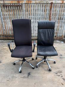 Highback Office Chair Kerusi Leather Fabric (2 Ty