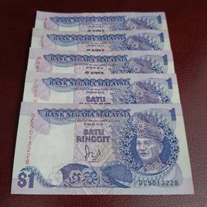 Banknote Malaysia $1 Series 6th 5 Pieces Cond EF 
