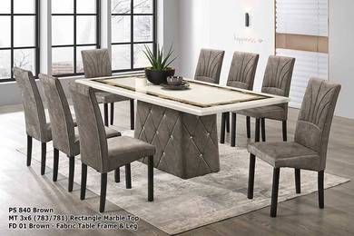 Meja makan marble 