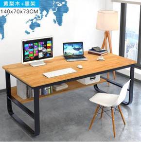 Brown table meja desk big study computer 2