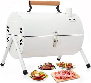Portable cylindrical charcoal grill 