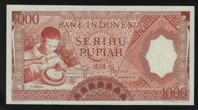 Indonesia 1000 rupiah Banknote 1958 efo - P61