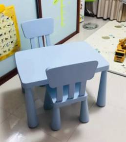 Blue Kids 1 Table 2 Chairs Budak 1 Meja 2 Kerusi
