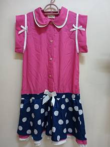 Cute pink blue one piece dress kids