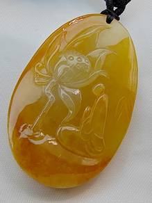 Icy Yellow Jadeite Enlightenment Pendant