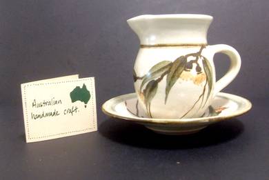 Creamer/Milk Jug and Saucer - Aust. Handmade Craft