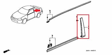 Honda Civic S03 EK9 B-Pillar Cover Set L&R EK4 Ej6