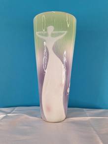 Multicolor Abstract Female Silhouette Ceramic Vase