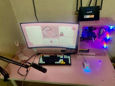 pc gaming set pink gtx 1650 4gb