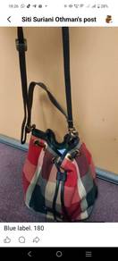 Blue label bucket bag