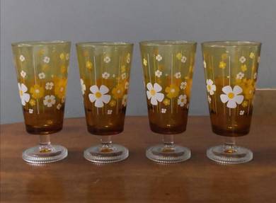 Vintage Aderia footed glass 4