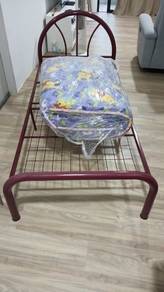 iron bed frame with 1pc mattress