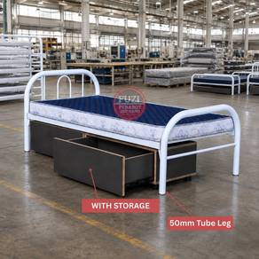 Tajuk Produk: Katil Single Heavy Duty dengan Stora