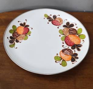 vintage Viking hi line horo enamel platter round