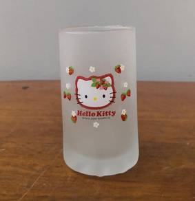 Hello Kitty Sanrio 2002 frosted glass