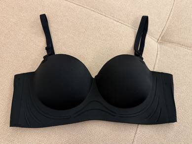 Black half cup push up bra