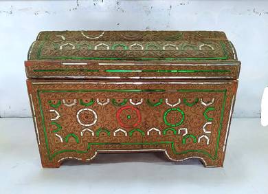 Antique handmade wooden storage box