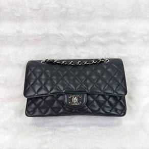 Chanel Medium Caviar Black Classic Flap Double Bag