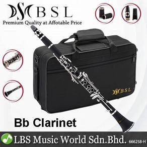 BSL Bb Clarinet B Flat Woodwind Black Ebonite for